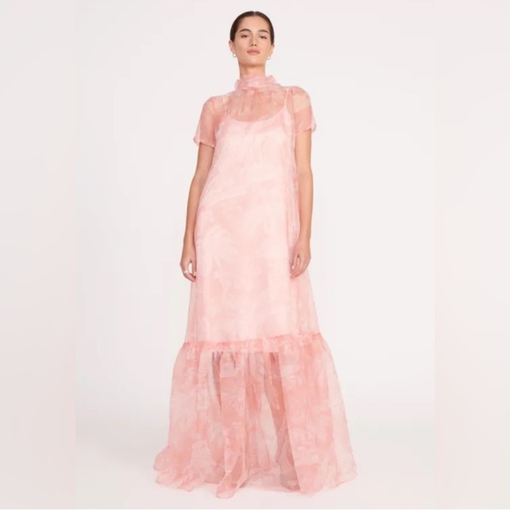STAUD CALLUNA DRESS | CHERRY BLOSSOM IVORY TOILE